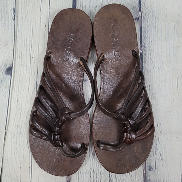 BODRUMLU | thick leather galena artisan boho flat sandals - Picture 1 of 7